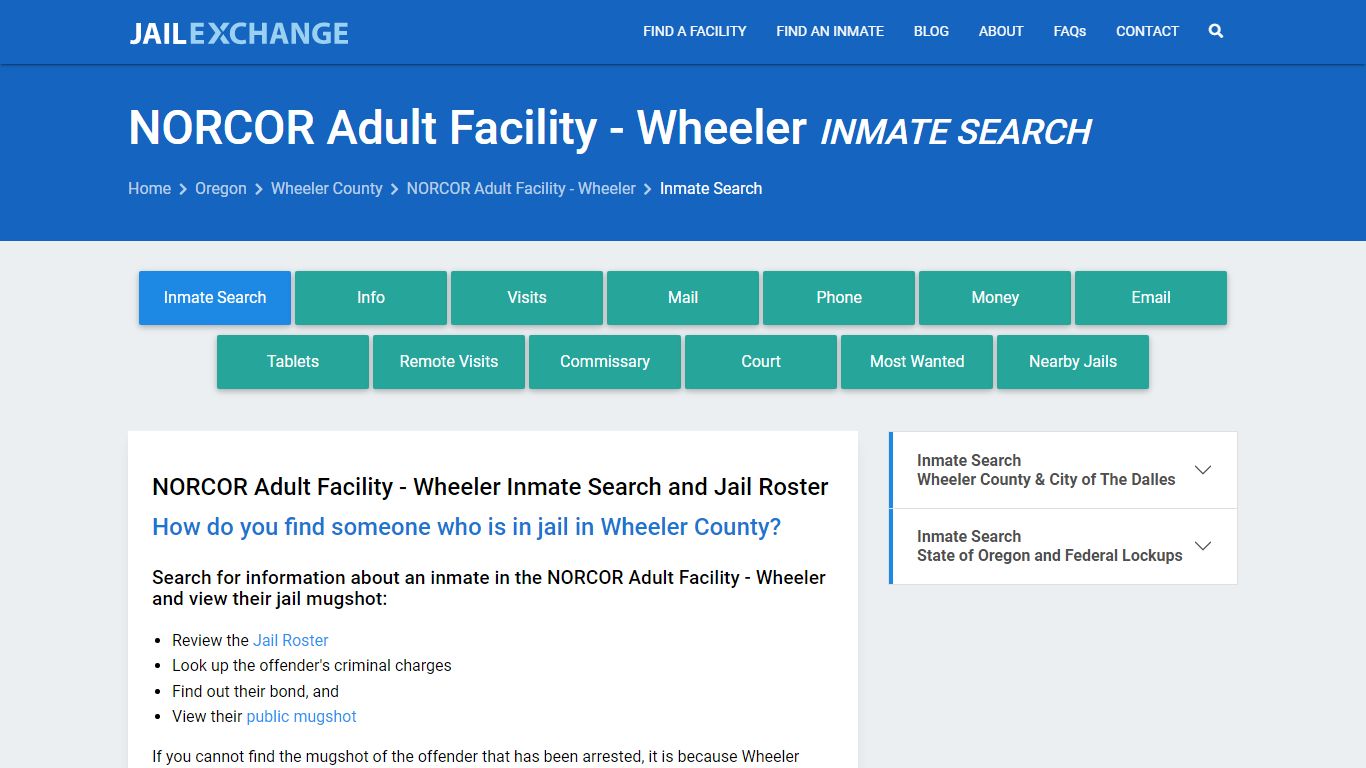 NORCOR Adult Facility - Wheeler Inmate Search - Jail Exchange